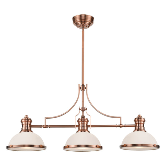 Chadwick 47'' Wide 3-Light Linear Chandelier - Antique Copper