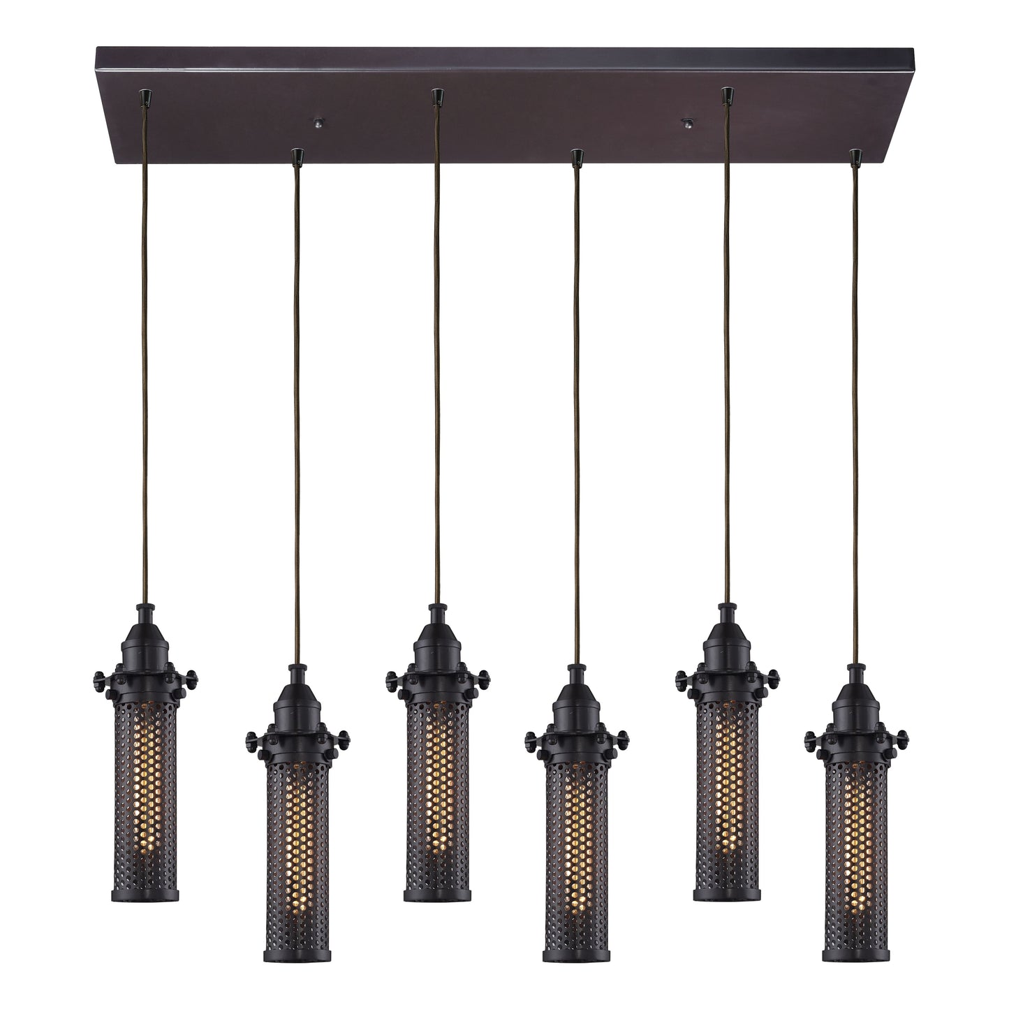 Fulton 30'' Wide 6-Light Rectangular Pendant - Oil Rubbed Bronze