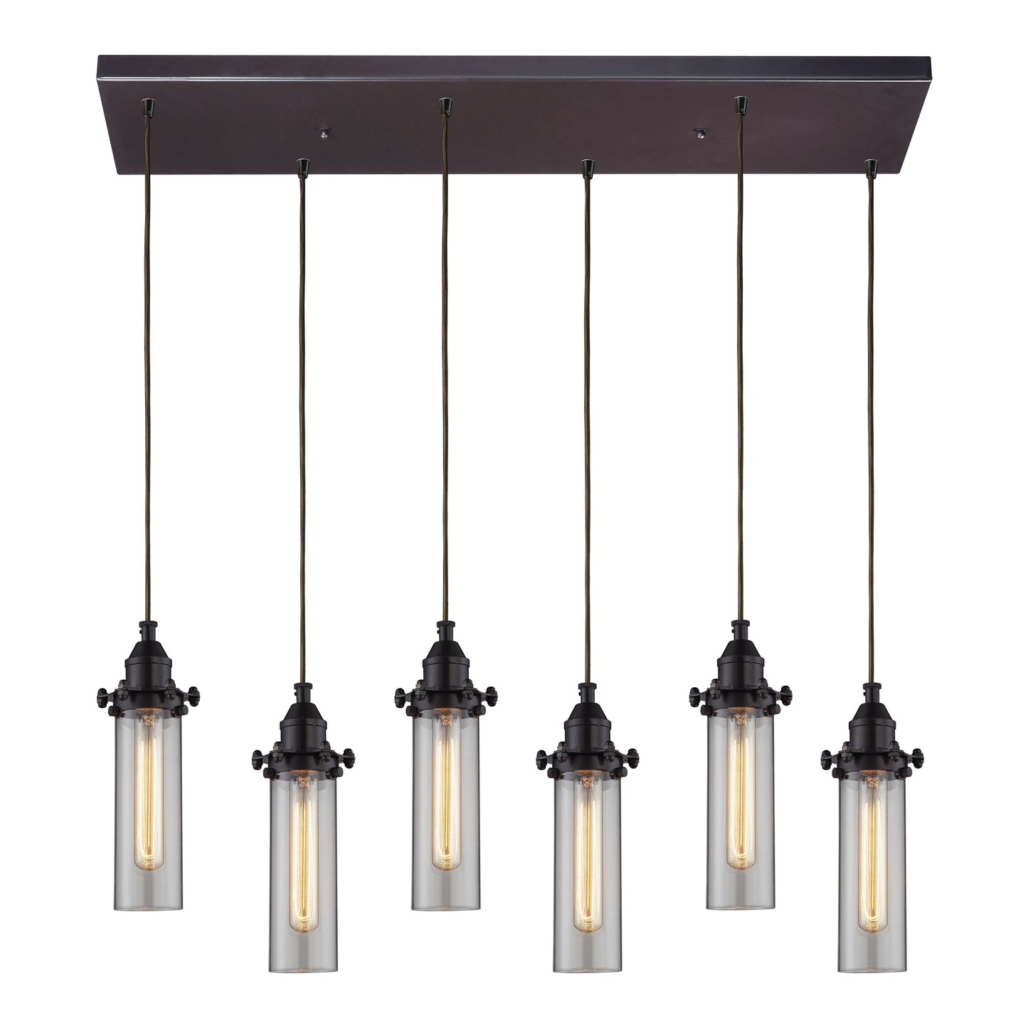 Fulton 30'' Wide 6-Light Rectangular Pendant - Oil Rubbed Bronze