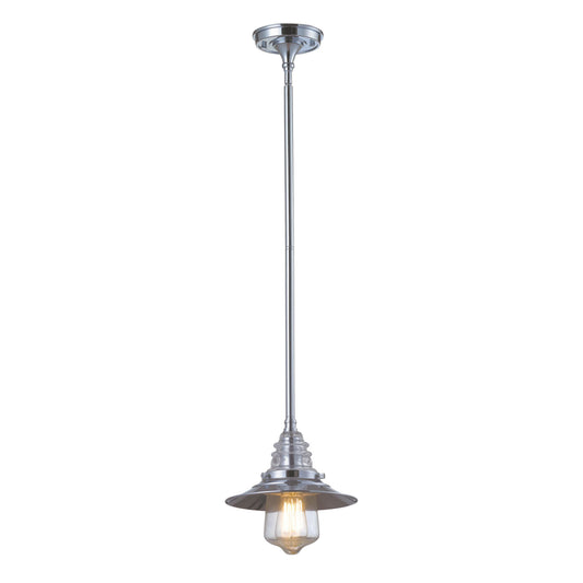Insulator Glass 9'' Wide 1-Light Mini Pendant - Polished Chrome