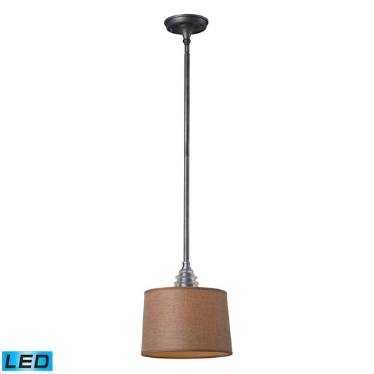 Insulator Glass 10'' Wide 1-Light Mini Pendant - Weathered Zinc - Includes LED Bulb