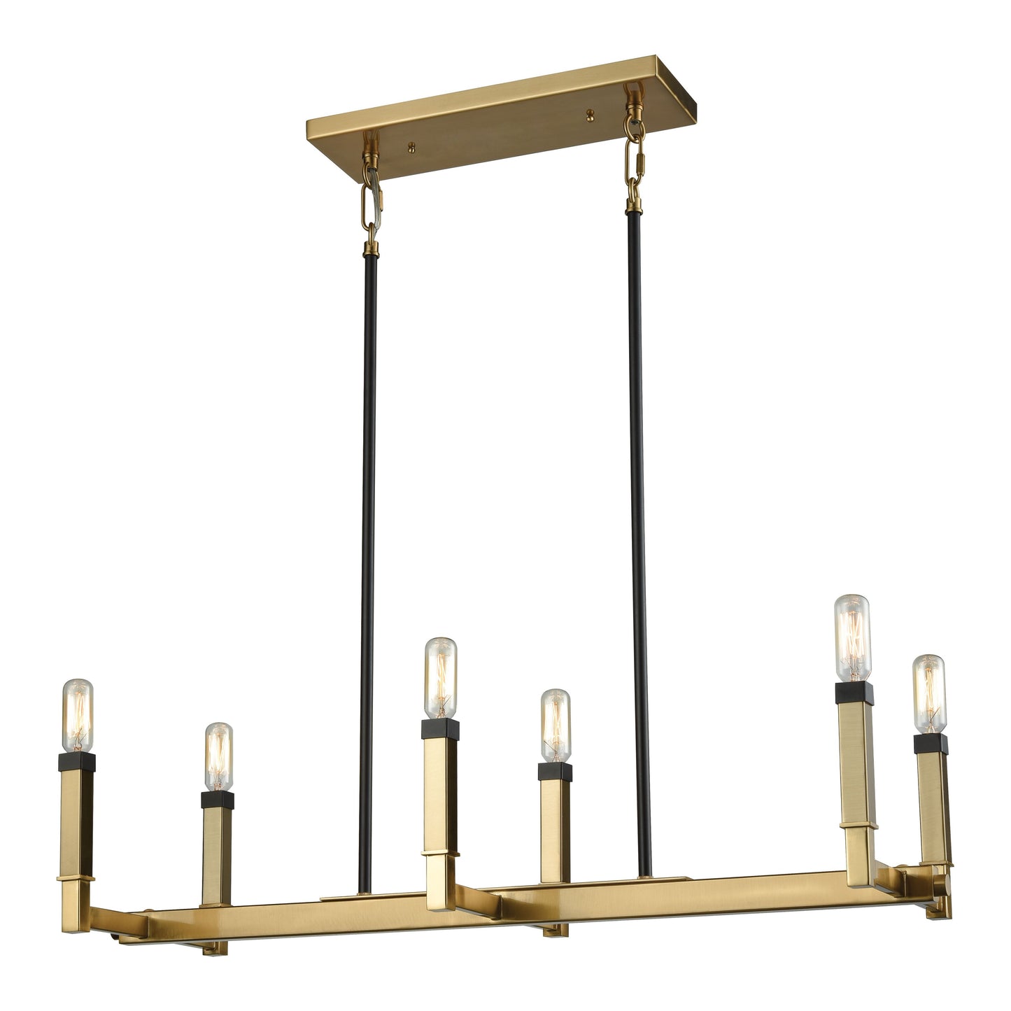 Mandeville 31'' Wide 6-Light Chandelier - Oil Rubbed Bronze and Satin Brass