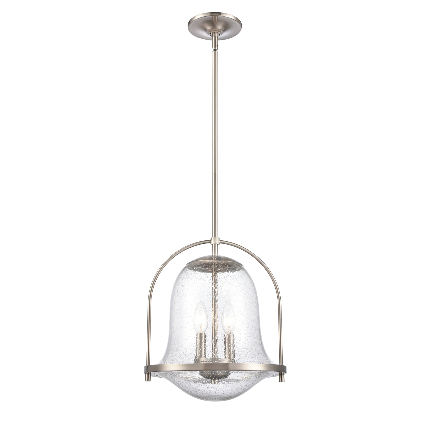 Connection 12'' Wide 2-Light Pendant - Satin Nickel
