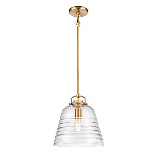Current 12'' Wide 1-Light Pendant - Satin Brass