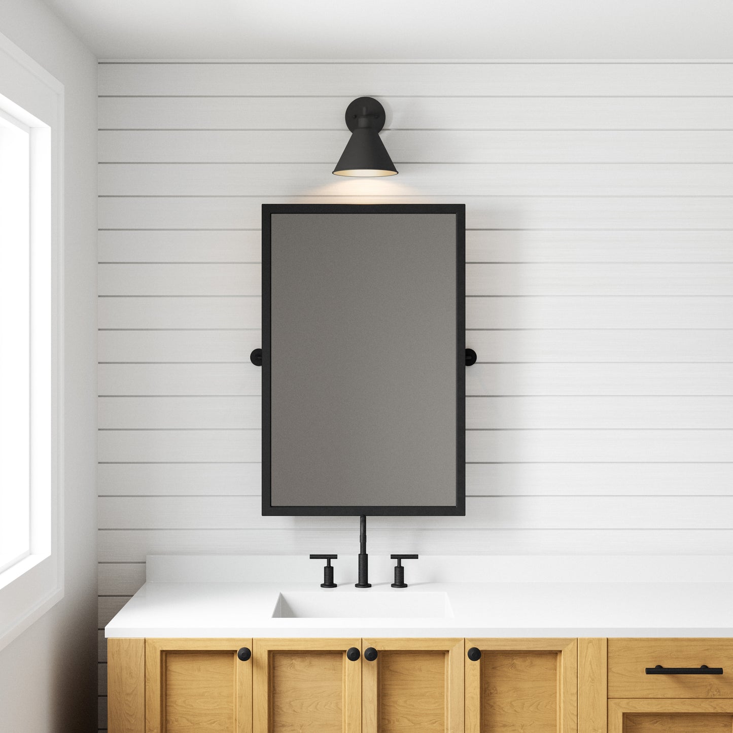 Abbington 8'' Wide 1-Light Vanity Light - Matte Black