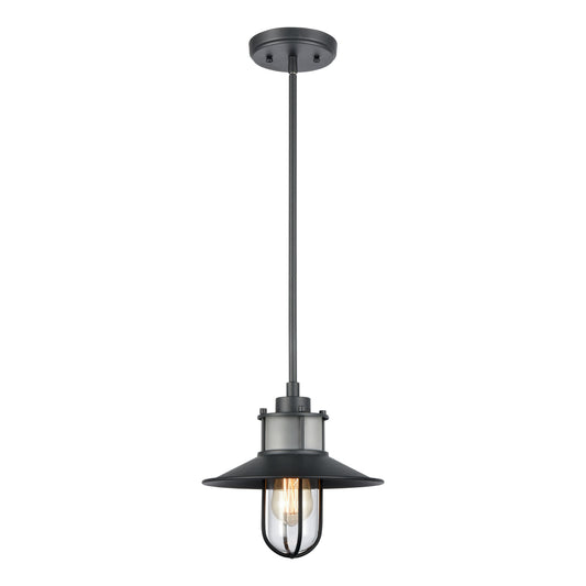 Coastal Farm 10'' Wide 1-Light Outdoor Pendant - Charcoal