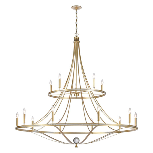 Noura 60'' Wide 15-Light Chandelier - Champagne Gold