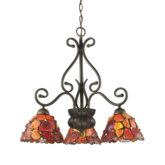 Carelina 24'' Wide 3-Light Chandelier - Tiffany Bronze
