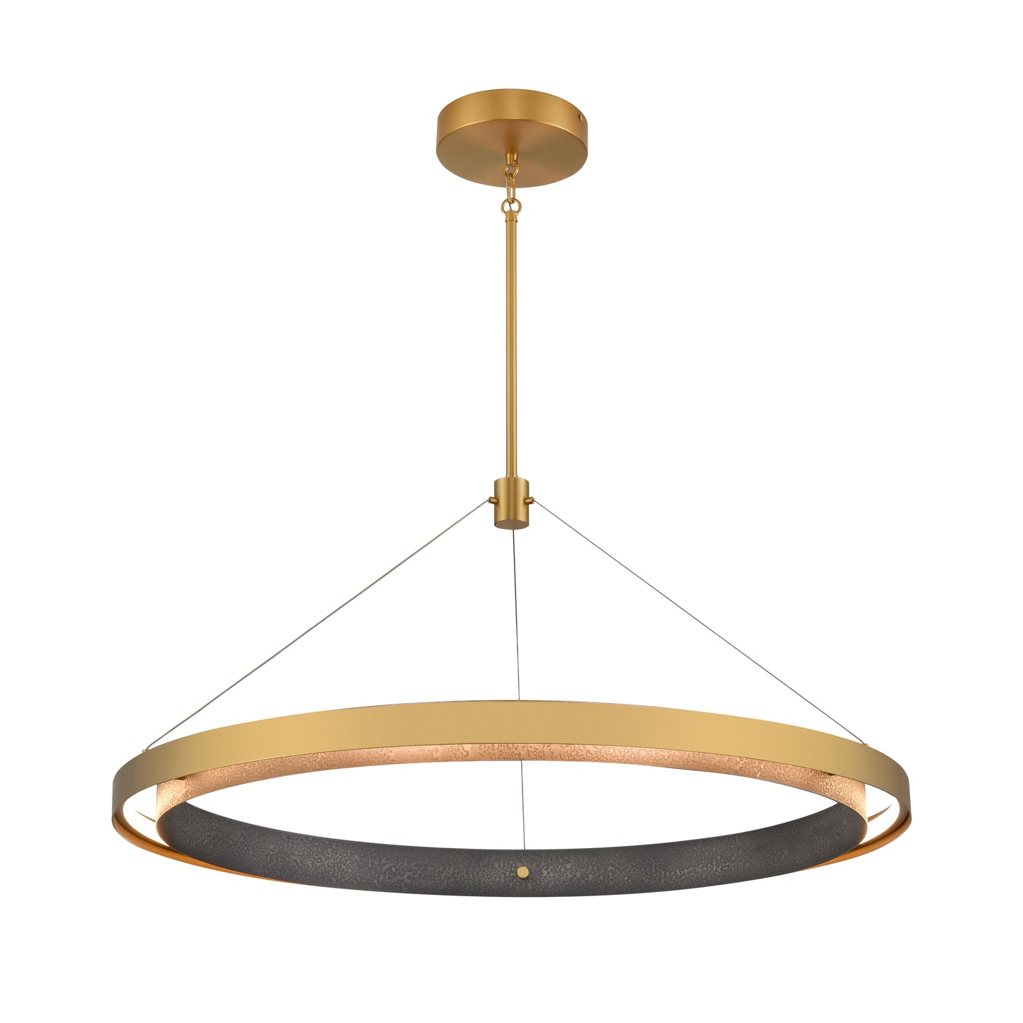 Fagan 33.5'' Wide Integrated LED Chandelier - Brushed Brass with Forged Iron