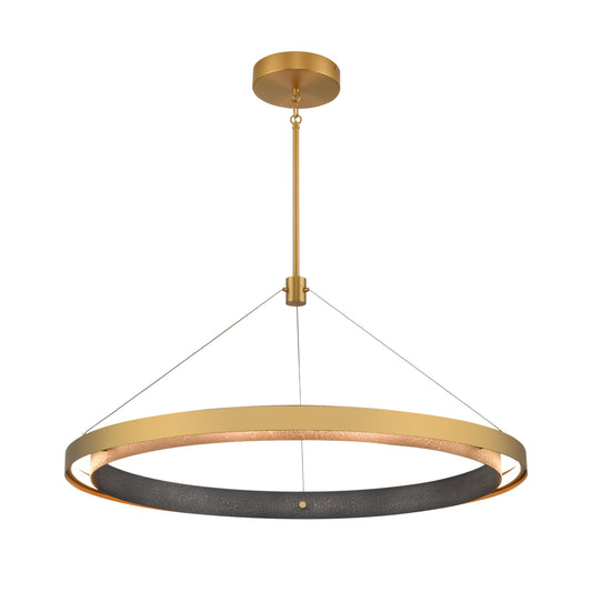 Fagan 33.5'' Wide Integrated LED Chandelier - Brushed Brass with Forged Iron