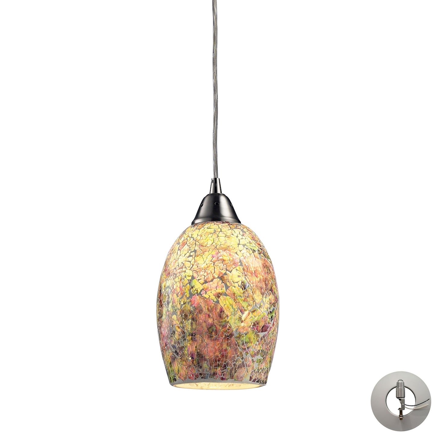 Avalon 5'' Wide 1-Light Mini Pendant - Satin Nickel - Includes Adapter Kit