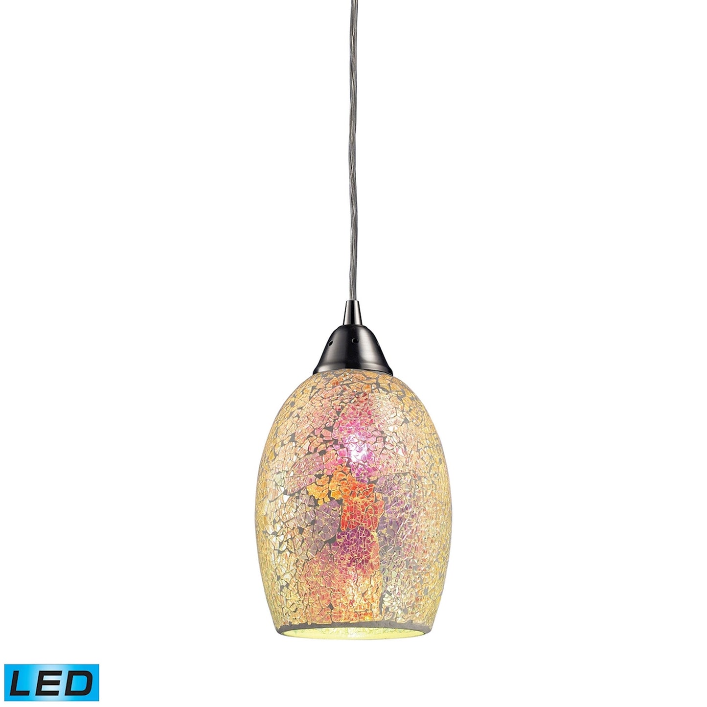 Avalon 5'' Wide 1-Light Pendant - Satin Nickel - Includes LED Bulb