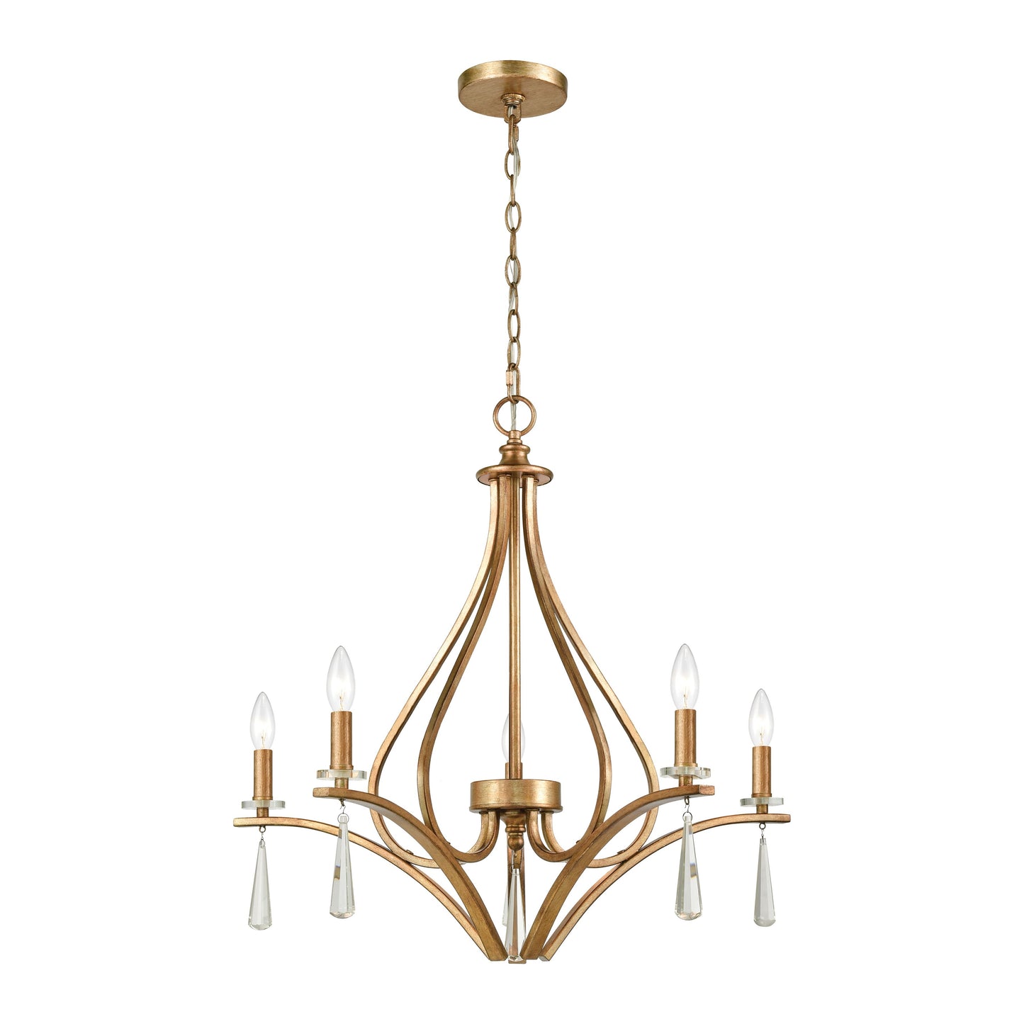 Katania 27'' Wide 5-Light Chandelier - Bronzed Gold