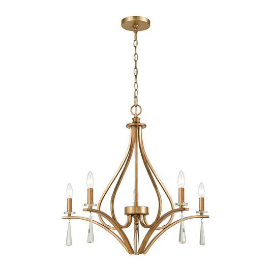 Katania 27'' Wide 5-Light Chandelier - Bronzed Gold