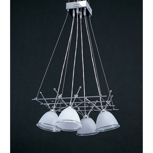 17'' Wide 4-Light Suspended Chandelier - Polished Chrome