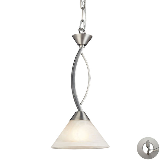 Elysburg 7'' Wide 1-Light Mini Pendant - Satin Nickel - Includes Adapter Kit