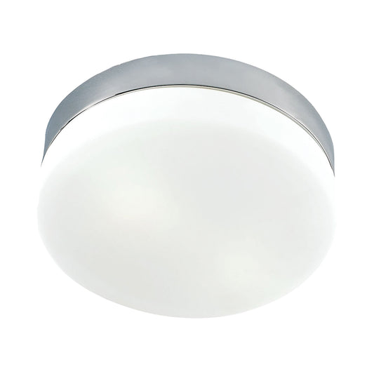 9'' Wide 1-Light Flush Mount - Satin Nickel - Includes LED Bulb