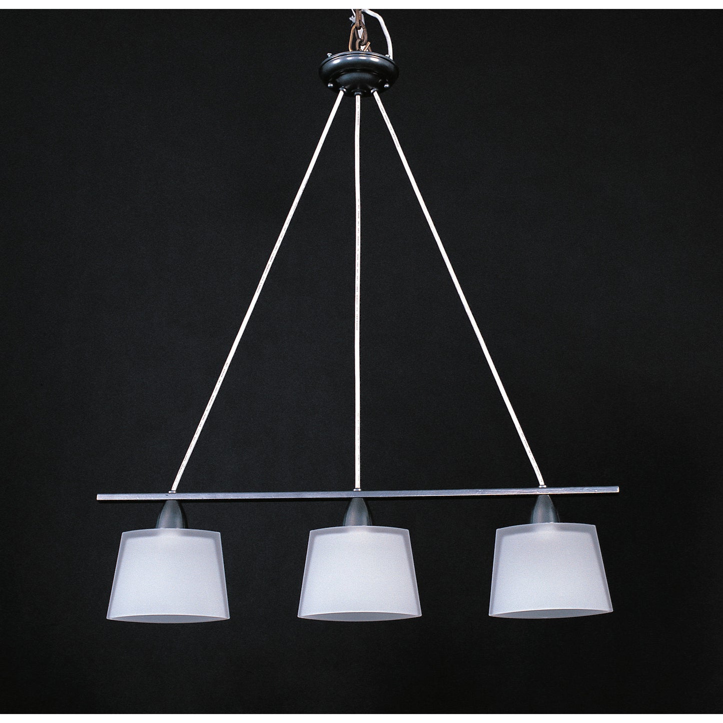 28'' Wide 3-Light Linear Chandelier - Natural Pewter Patina with Satin White Glass