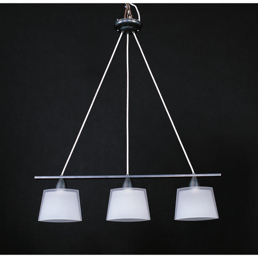 28'' Wide 3-Light Linear Chandelier - Natural Pewter Patina with Satin White Glass