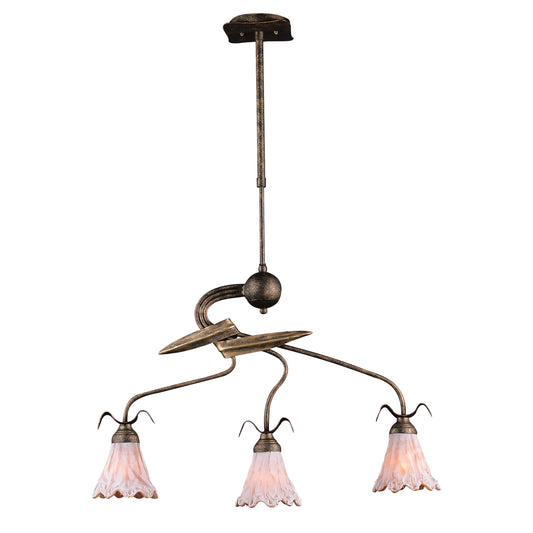 Villa D'Eleganza 6'' Wide 3-Light Linear Chandelier - Olde World