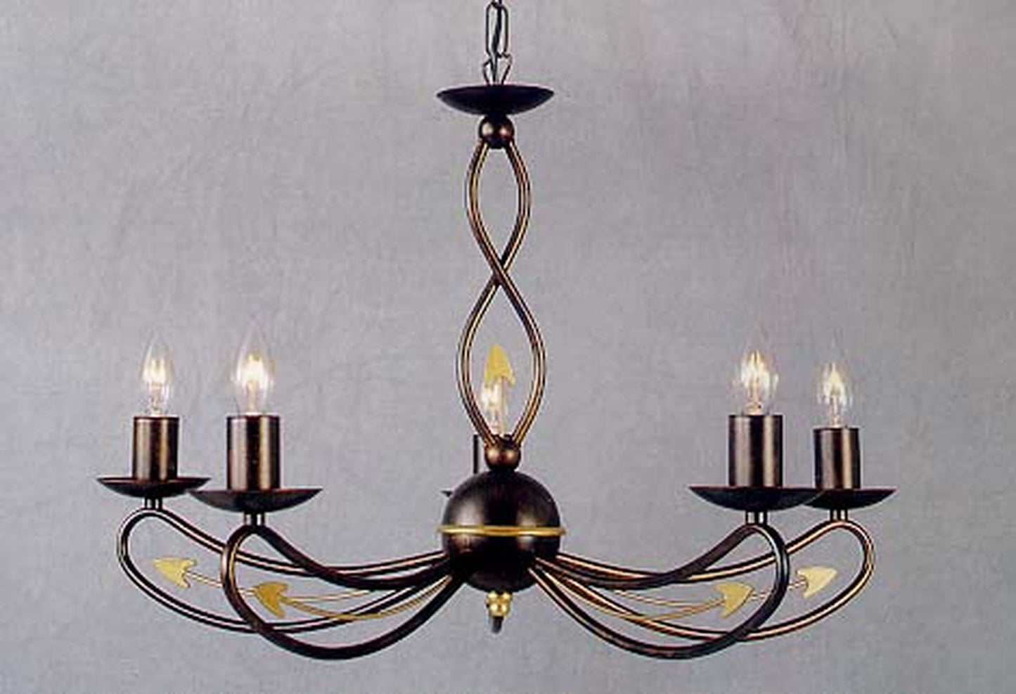 European Crafted 23'' Wide 5-Light Chandelier - Bronze/Gold Patina Accent