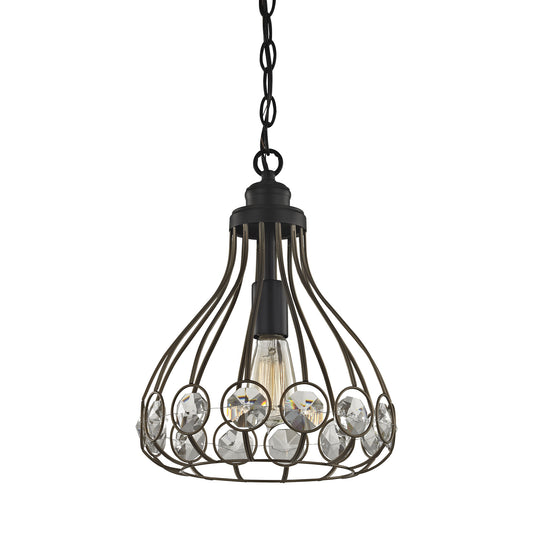 Crystal Web 11'' Wide 1-Light Mini Pendant - Gold - Includes Adapter Kit