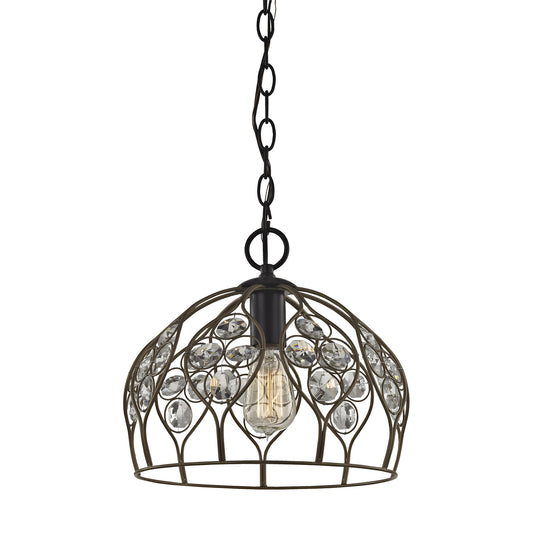 Crystal Web 11'' Wide 1-Light Mini Pendant - Gold - Includes Adapter Kit