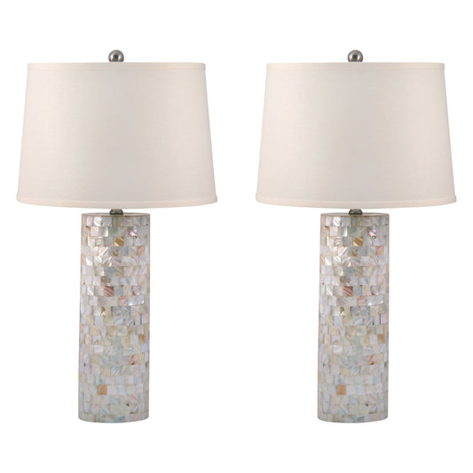 Mother of Pearl 28'' High 2-Light Table Lamp - Set of 2 Natural