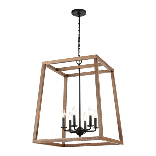 Barrow 22'' Wide 6-Light Chandelier - Matte Black