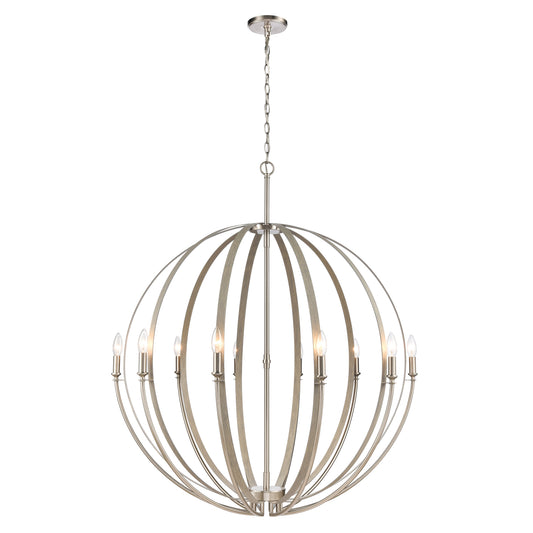 Rotunde 38'' Wide 10-Light Chandelier - Beechwood