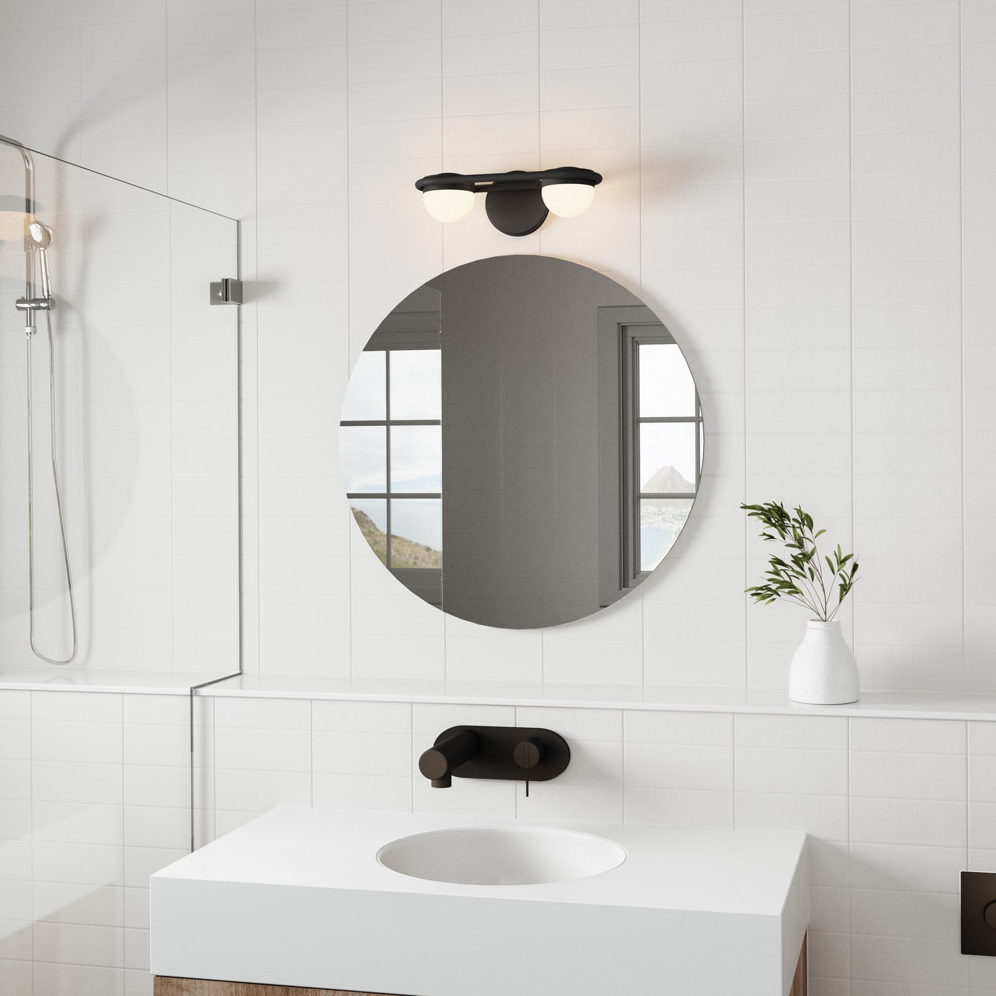 Nelly 14'' Wide 2-Light Vanity Light - Matte Black