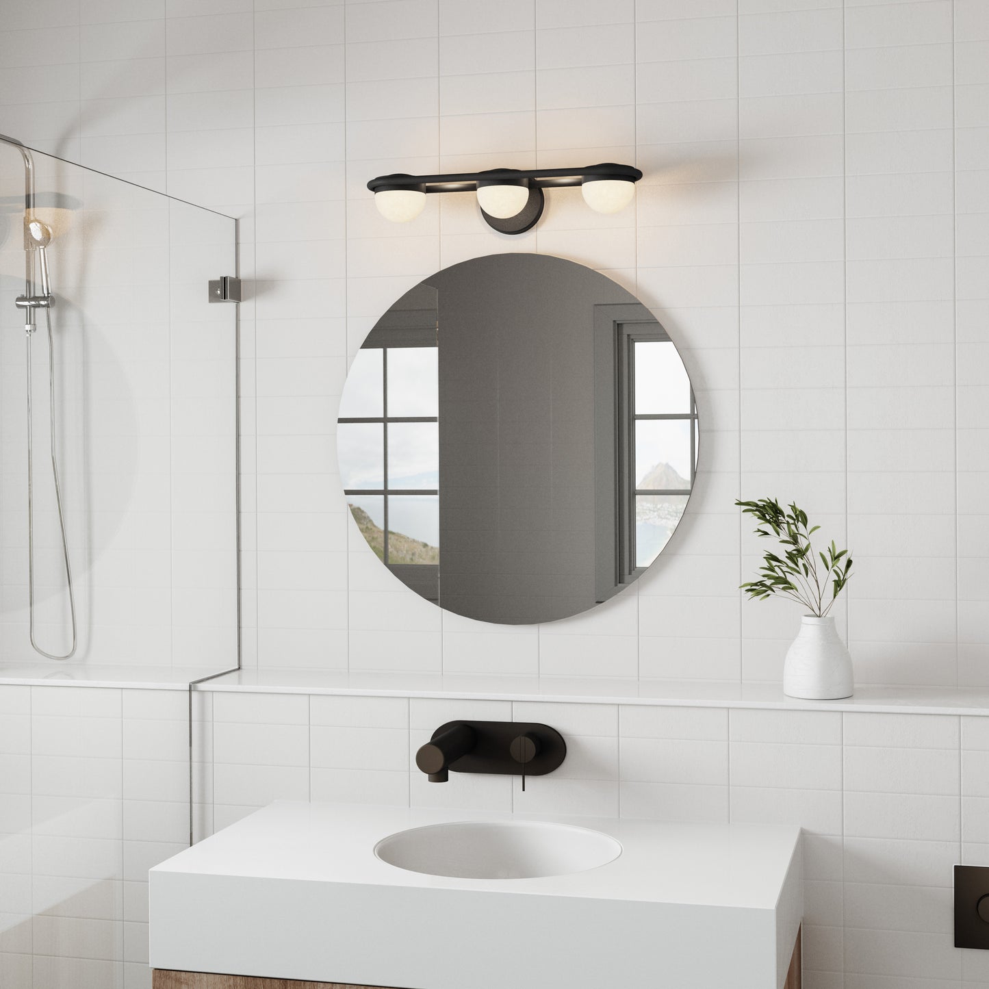 Nelly 22'' Wide 3-Light Vanity Light - Matte Black