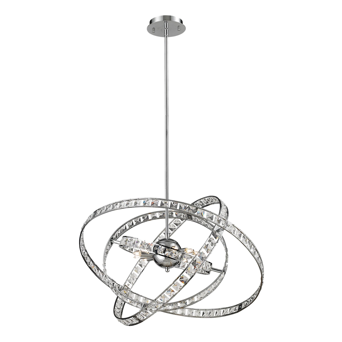 Saturn 24'' Wide 6-Light Chandelier - Chrome