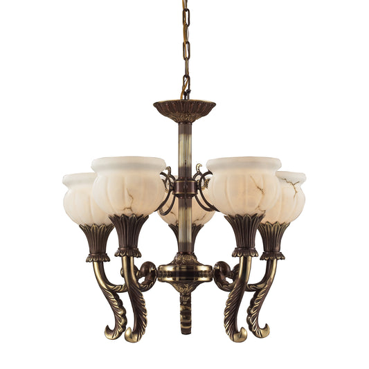 Kingston 24'' Wide 5-Light Chandelier - English Brass