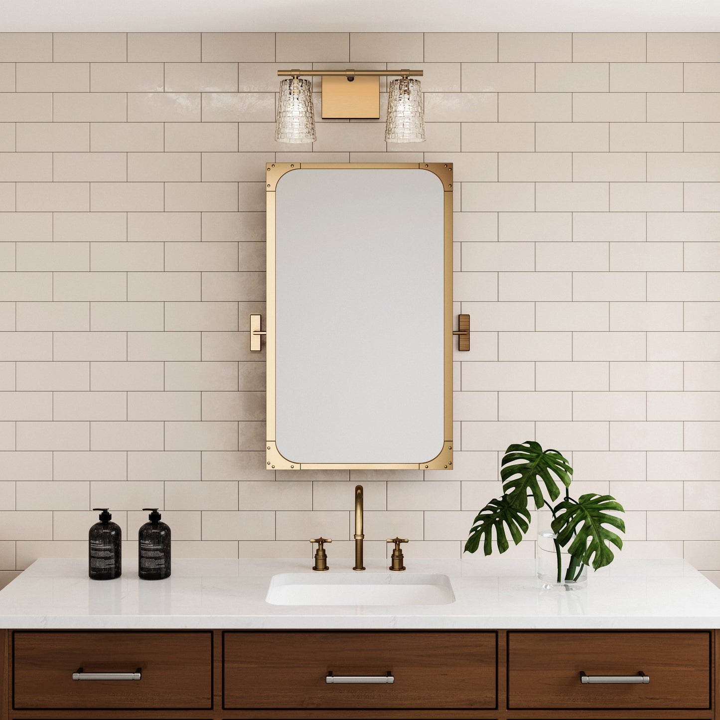 Lightweave 15'' Wide 2-Light Vanity Light - Satin Brass