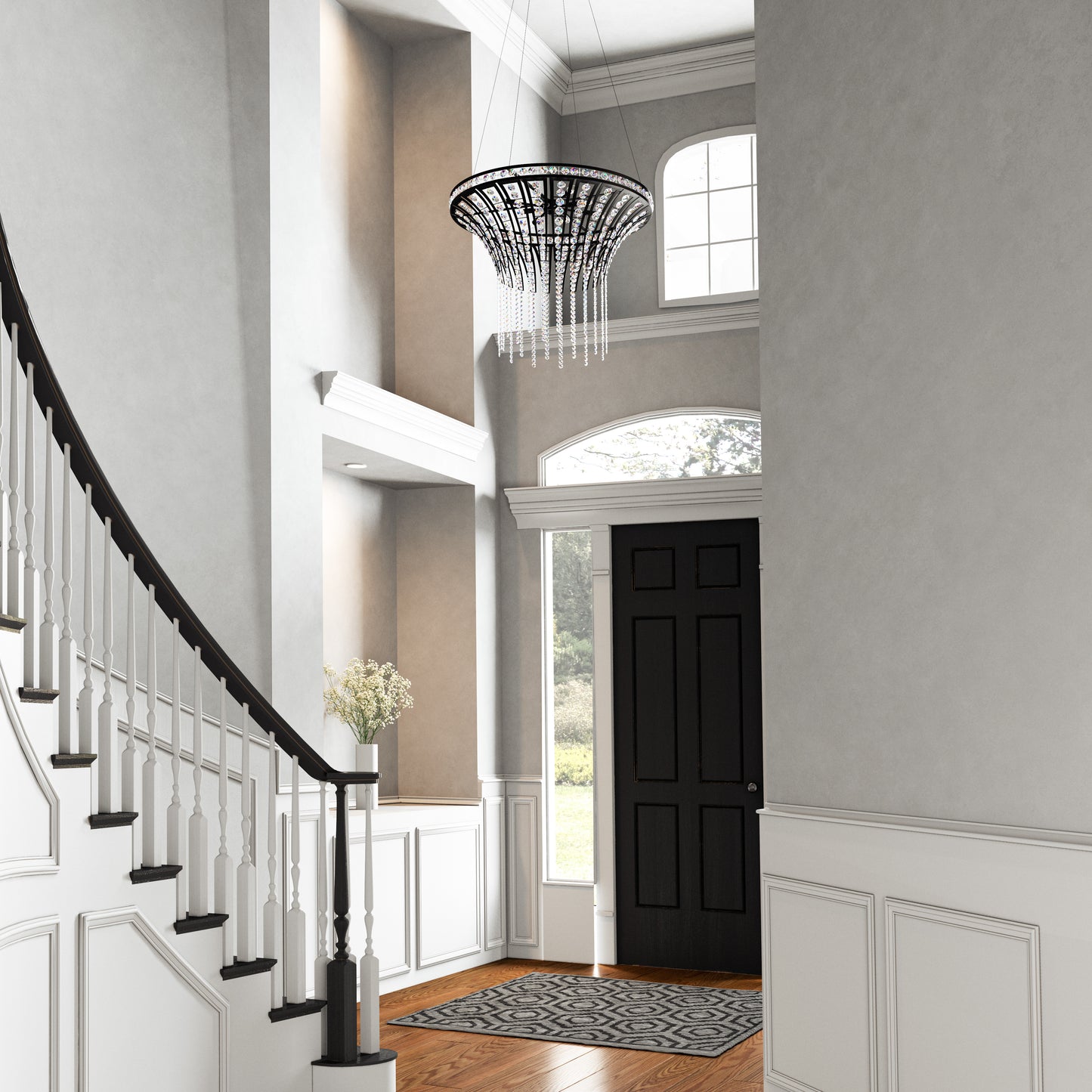 Fantania 36'' Wide 8-Light Chandelier - Matte Black