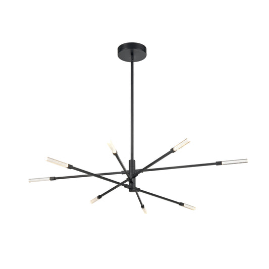 Light Streak 48.5'' Wide 8-Light Chandelier - Matte Black - Includes LED Bulb