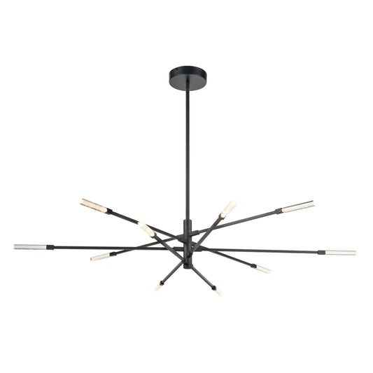 Light Streak 55.5'' Wide 10-Light Chandelier - Matte Black - Includes LED Bulb