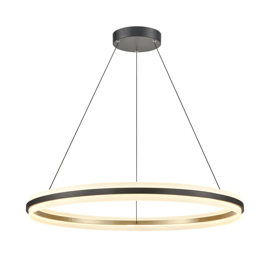 Light Ring 33'' Wide Integrated LED Pendant - Matte Black