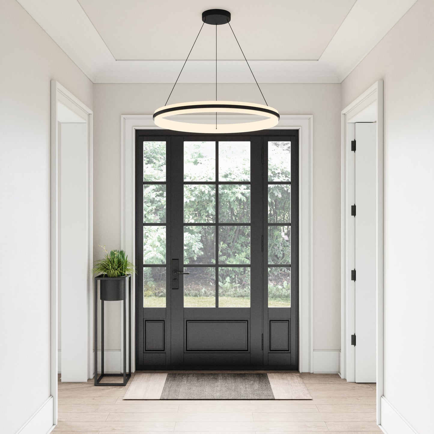 Light Ring 33'' Wide Integrated LED Pendant - Matte Black