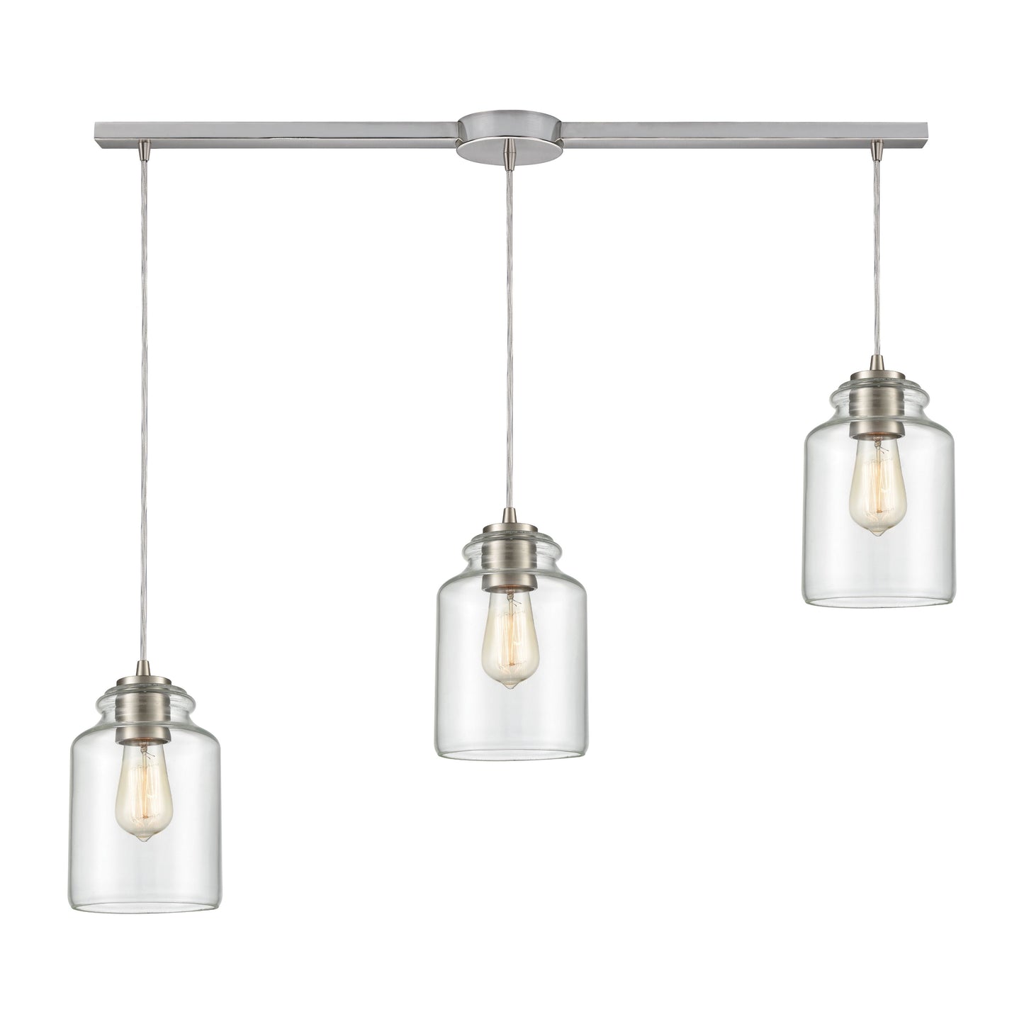 Josie 36'' Wide 3-Light Slim Linear Pendant - Satin Nickel
