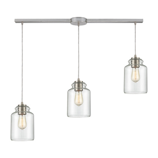 Josie 36'' Wide 3-Light Slim Linear Pendant - Satin Nickel