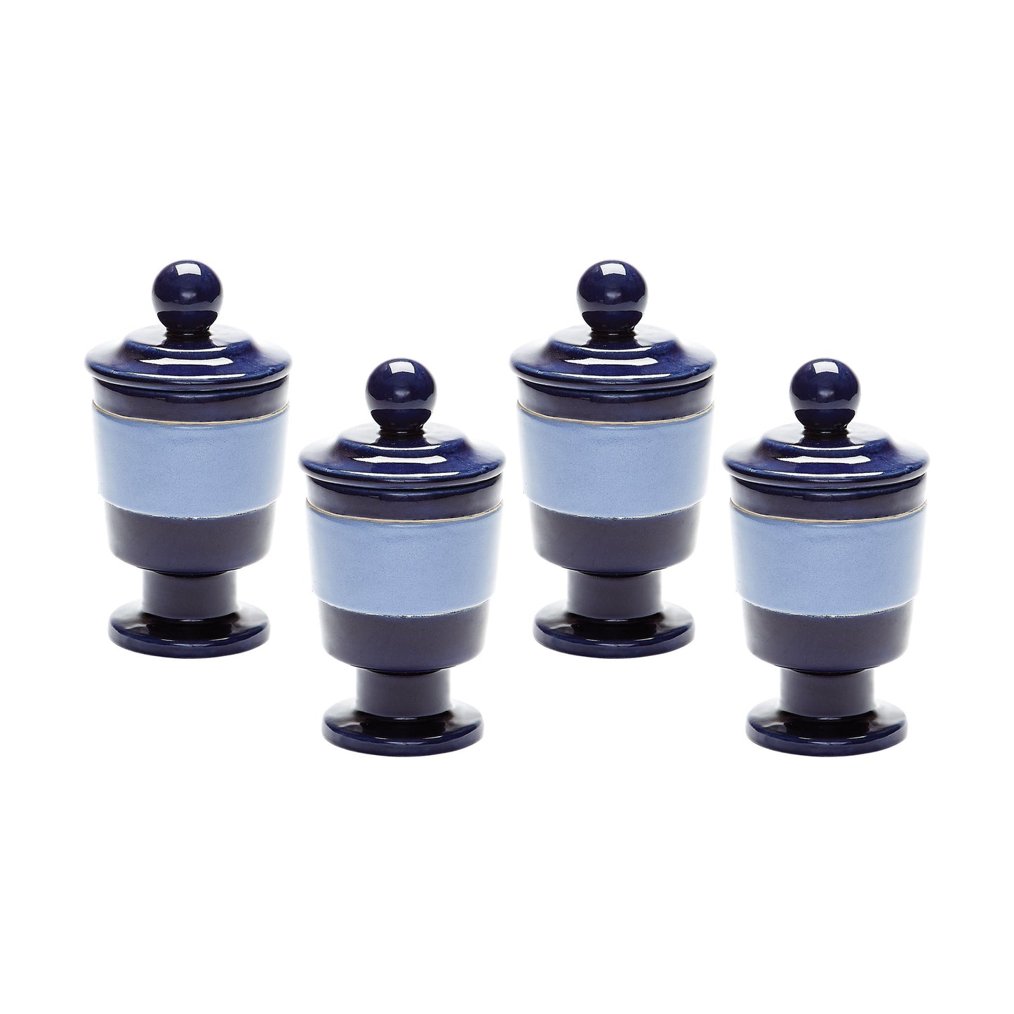 Polar Filled Votive - Set of 4 Navy and Denim