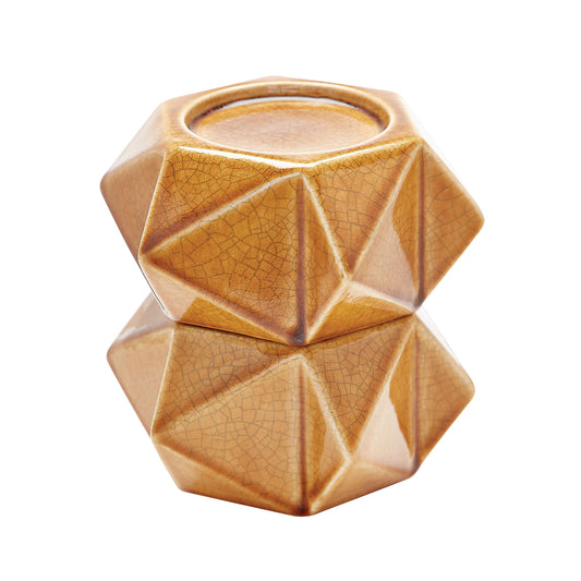 Ceramic Star Candle Holder - Set of 2 Large Honey