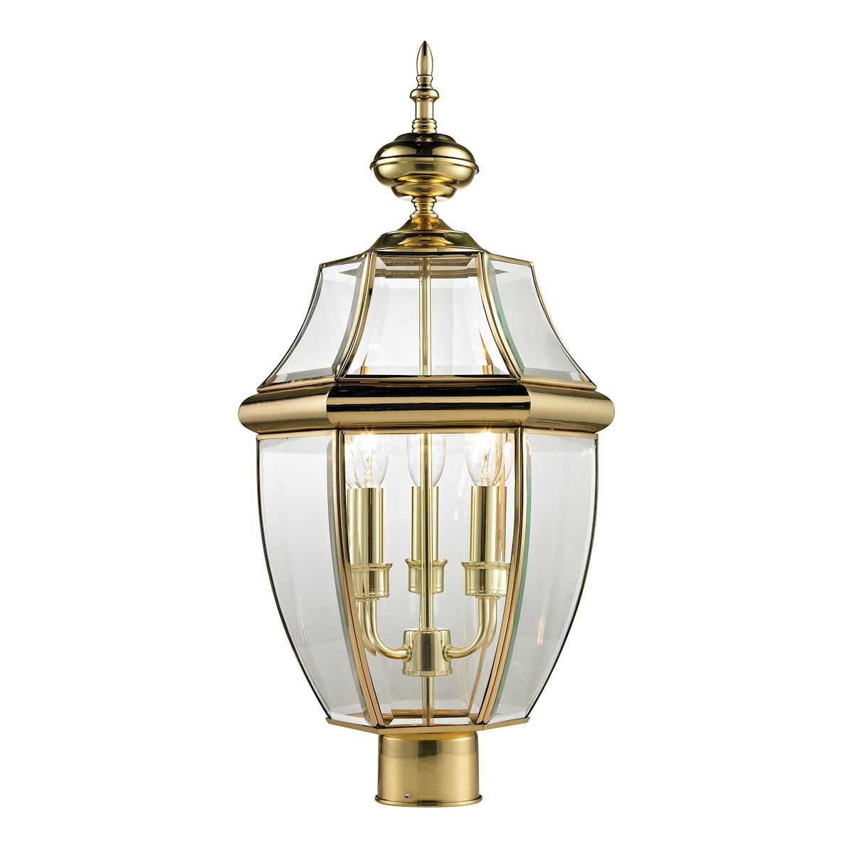 Ashford 23'' High 3-Light Outdoor Post Light - Large Antique Brass