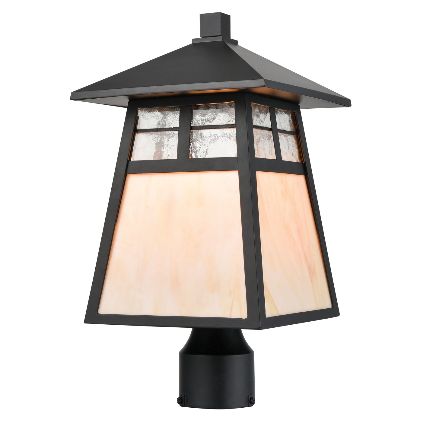 Cottage 17'' High 1-Light Post Mount - Matte Black