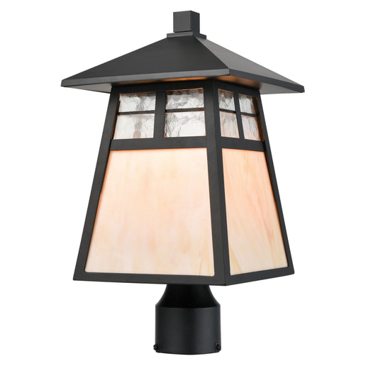 Cottage 17'' High 1-Light Post Mount - Matte Black