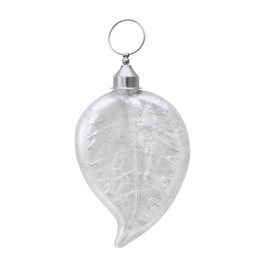 White Satin Leaf Ornament