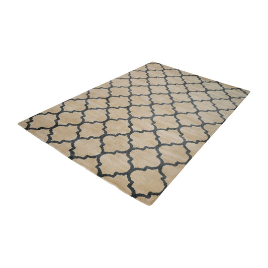 Wego Handwoven Wool Rug 36x60 - Natural and Black