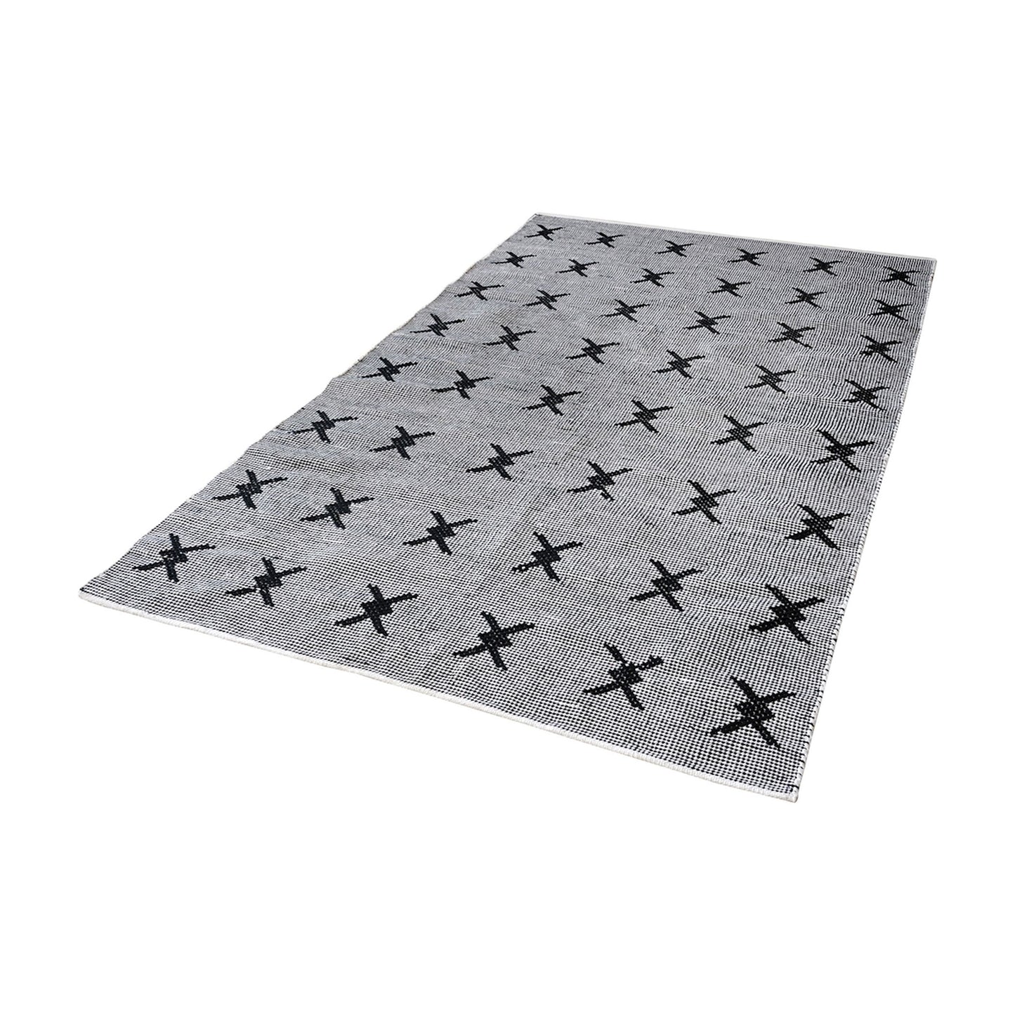 Eton Handwoven Cotton Rug 36x60 - Black and White